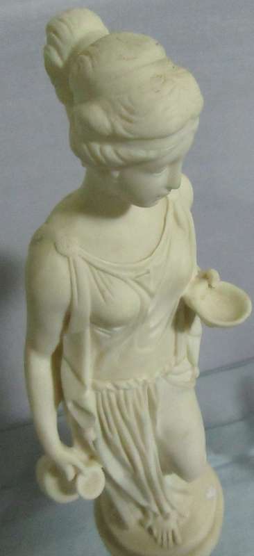 Vintage 1960's, Reproduction Santini Sculpture Made in Italy, Partial Nude Figurine Marble Composite