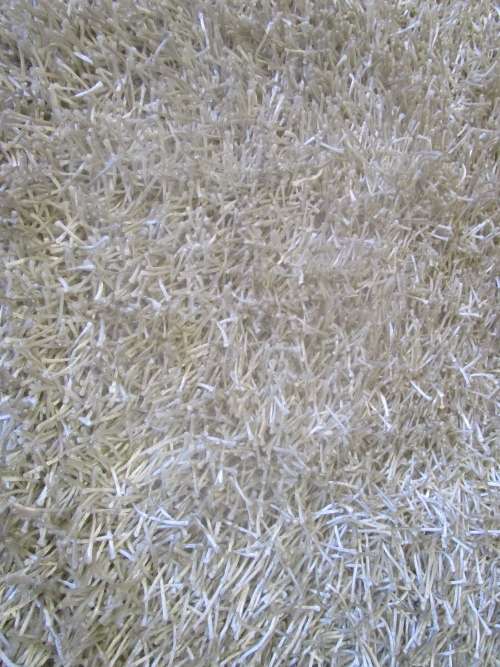 A STYLISH DARK CREAM SHAGGY CARPET IN VERY GOOD CONDITION 241CM X 163CM