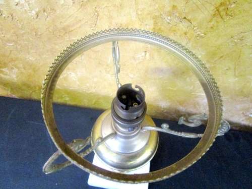 This is a gorgeous brass lamp with a large finial and a marble base