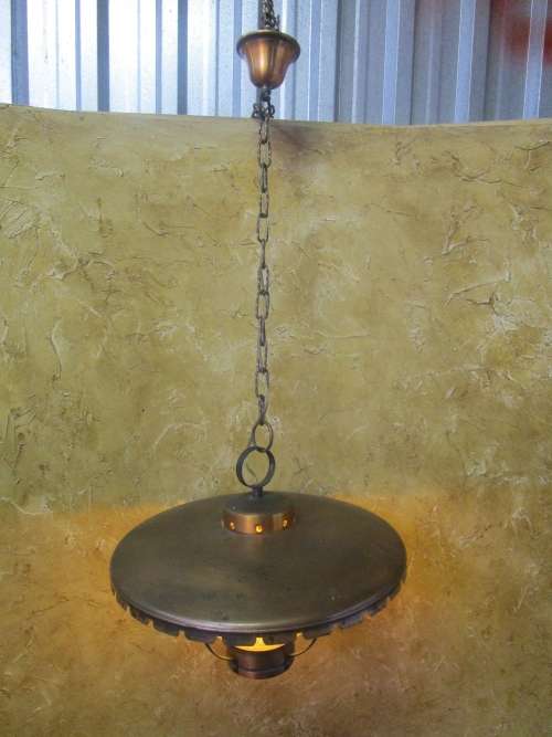 A VERY DIFFERENT BRASS METAL CEILING LIGHT - TESTED & WORKING