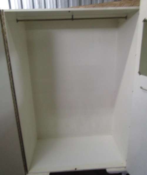 A FANTASTIC RETRO 1950'S IVORY TWO DOOR WARDROBE QUEEN ANN LEGS