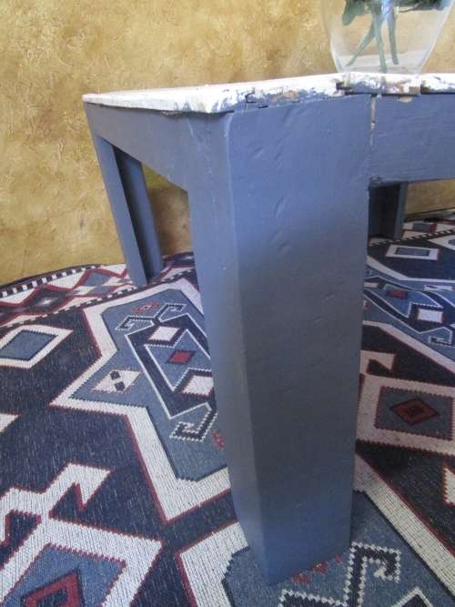 A FANTASTIC RUSTIC & SHABBY CHIC COFFEE TABLE - WITH A SLATED TOP STUNNING TABLE