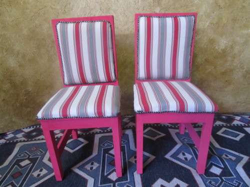 TWO DELIGHTFUL CHALK PAINTED SHABBY CHIC CHAIRS - BID PER EACH
