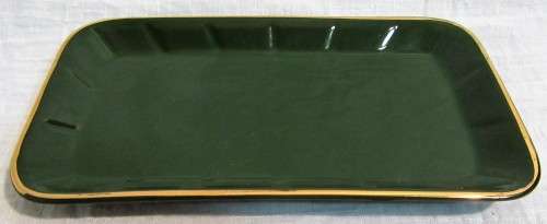 Beautiful Bistro Porcelain cookie plate with a warmer stand in the green