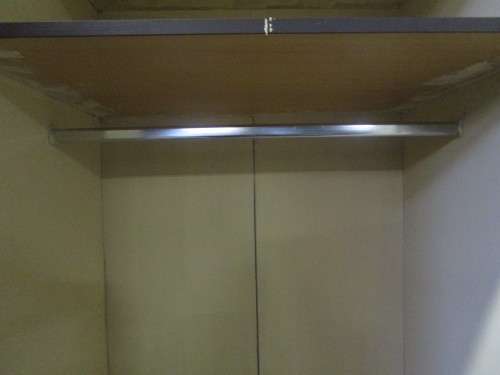 A MARVELOUS TWO DOOR CHALK PAINTED CUPBOARD  PERFECT FOR A SMALLER ROOM - OR CONVERT IT TO LINEN