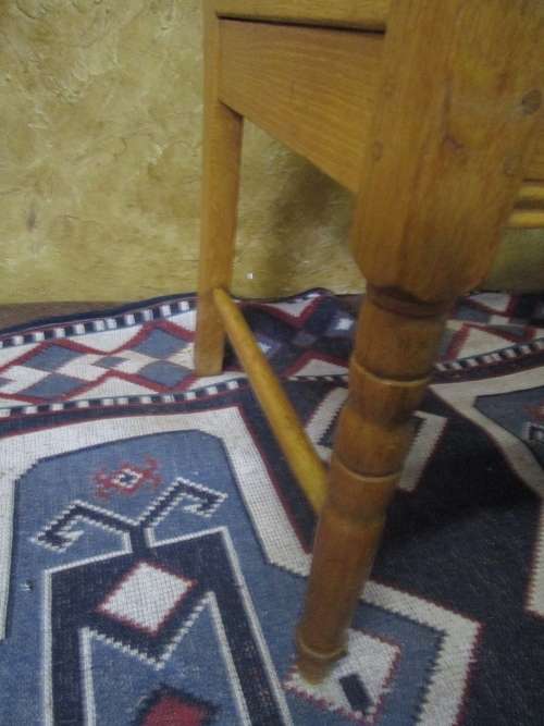 A MARVELOUS VINTAGE OAK TELEPHONE TABLE WITH RIEMPIES STUNNING PIECE