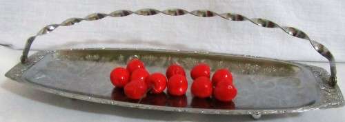 A ELGANT AND STYLISH - SILVER METAL LARGER SANDWICH TRAY -