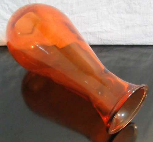 A Large Orange Bud  Cylindrical Glass Tall Flower Vase stunning Home Decor