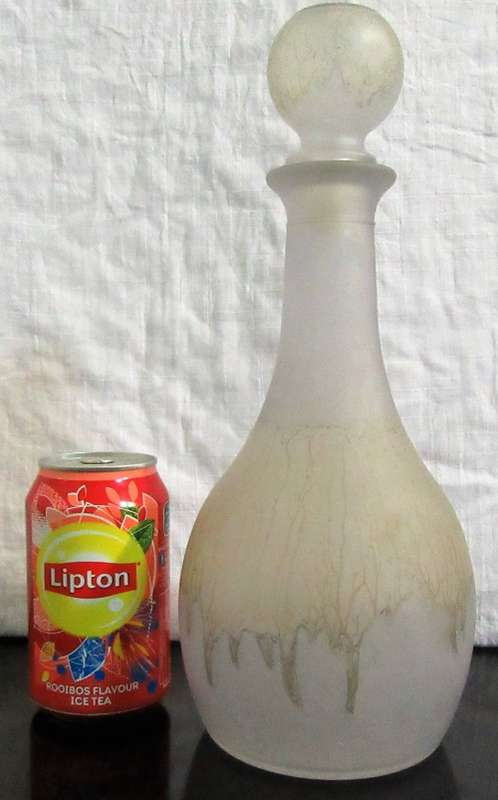 AN AMAZING CRYSTAL DECANTER  BY AZKAROT MADE IN  JHUDA IN ISRAEL - HAND PAINTED -