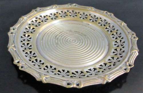 A lovely Silver plated tray on Brass. The Brass starts to show fantastic Patina with a ornate scrole
