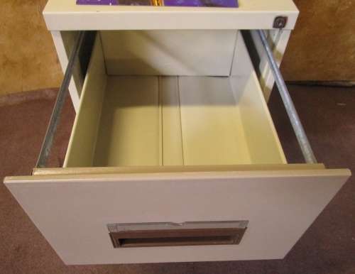A VERY USEFUL TWO DRAWER FILING CABINET - OR FOR THE INDUSTRIAL LOOK IN YOUR HOME