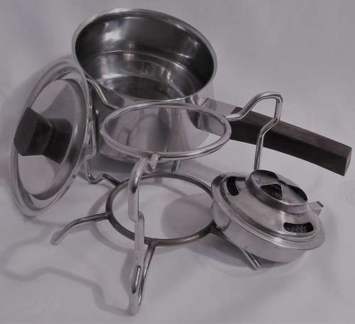 A Lovely Vintage Fondue Pot on a Stand - So Social & Enjoyable Perfect for a Winter Evening