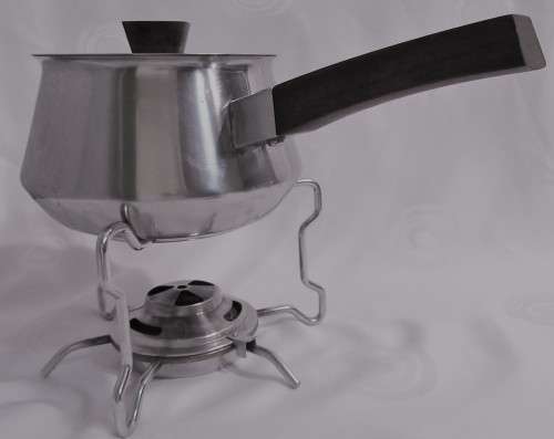 A Lovely Vintage Fondue Pot on a Stand - So Social & Enjoyable Perfect for a Winter Evening