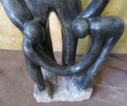 A LOVELY LARGE STONE CARVED FIGURE - HAVE A MODERN FEEL SUNNING HOME AND GARDEN DECOR