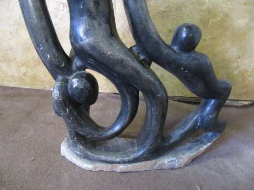 A LOVELY LARGE STONE CARVED FIGURE - HAVE A MODERN FEEL SUNNING HOME AND GARDEN DECOR