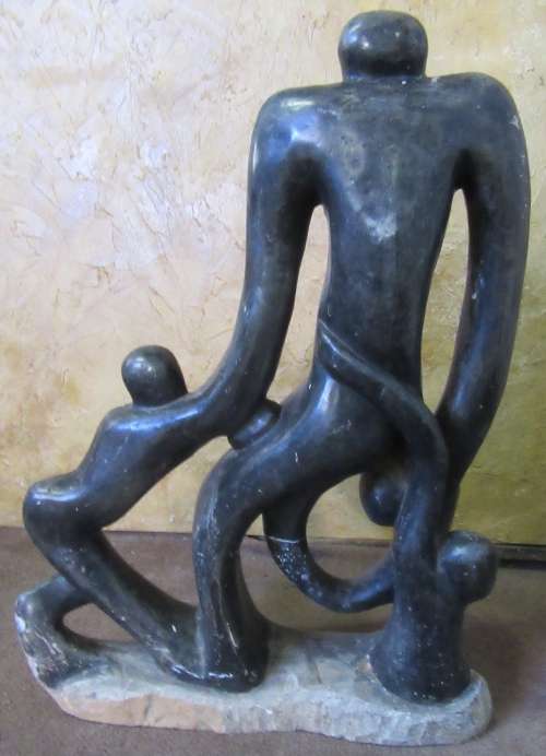 A LOVELY LARGE STONE CARVED FIGURE - HAVE A MODERN FEEL SUNNING HOME AND GARDEN DECOR