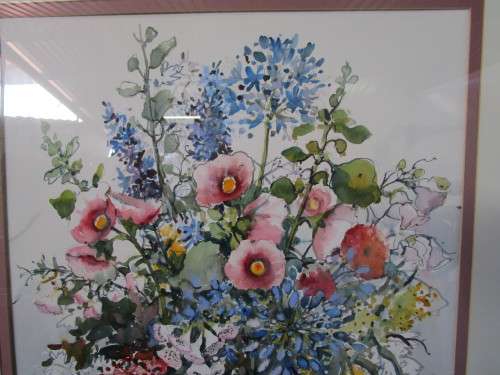 A BEAUTIFUL FLORAL ORIGINAL WATER COLOR SOUTH AFRICAN ARTIST CYNTHIA BALL