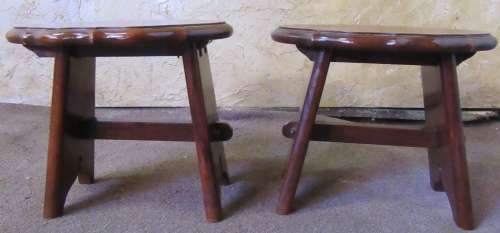 TWO STUNNING ANTIQUE SOLID IMBUIA MILKING STOOLS IN FANTASTIC CONDITION!!! BID PER EACH