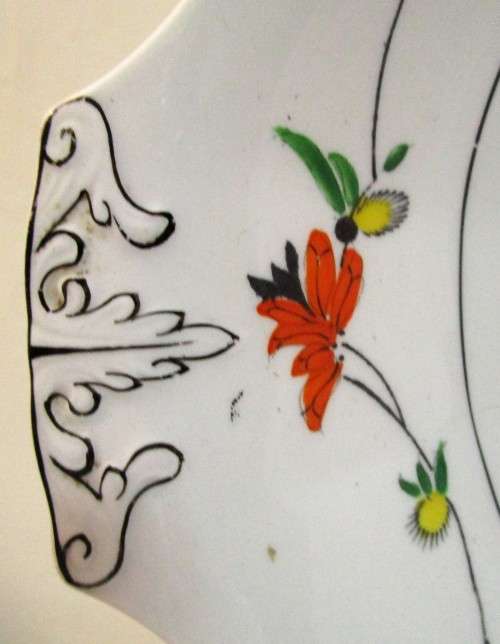 A MARVELOUS 27cm COLLECTABLE ALFRED MEAKIN ENGLAND CHATHAM HAND PAINTED CAKE PLATE