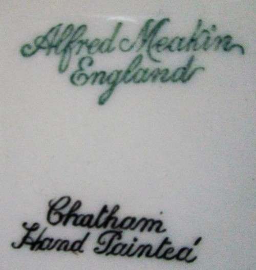 A MARVELOUS 27cm COLLECTABLE ALFRED MEAKIN ENGLAND CHATHAM HAND PAINTED CAKE PLATE