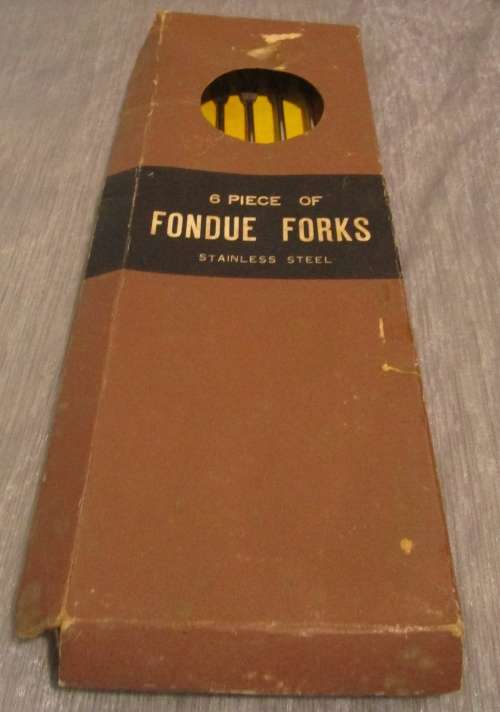 SIX LOVLEY VINTAGE FUNDUE FORKS BID PER EACH IN ORIGINAL BOX