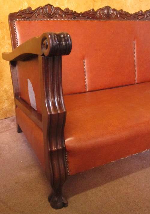 A MARVELOUS 3 SEATER SOLID IMBUIA COUCH