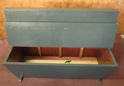 THIS IS A FANTASTIC TABLE WITH TO BENCHES WITH STORAGE SPACE - ADD TWO CHAIRS FOR A SIX SEATER