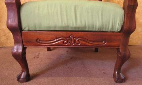 A MARVELOUS SINGLE SEATER SOLID IMBUIA COUCH/CHAIR MANUFACTURED BY STRONGBOW JHB