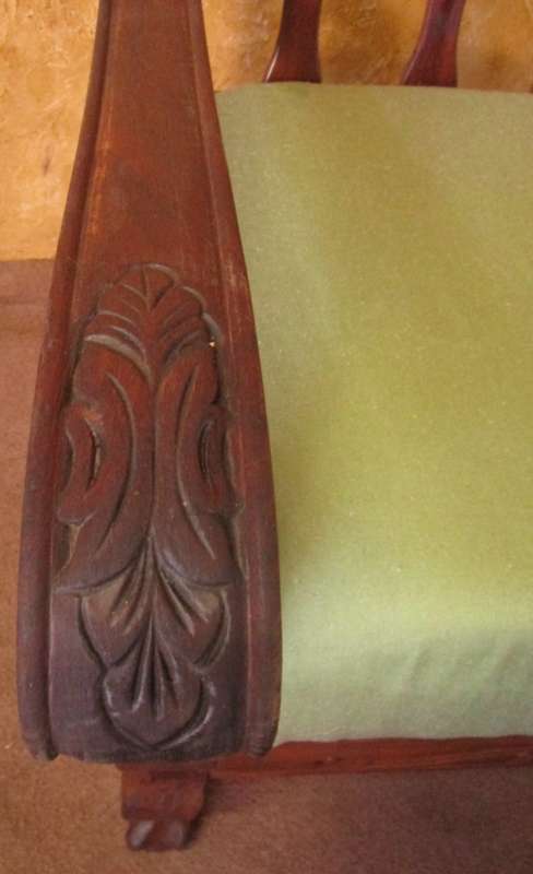 A MARVELOUS SINGLE SEATER SOLID IMBUIA COUCH/CHAIR MANUFACTURED BY STRONGBOW JHB