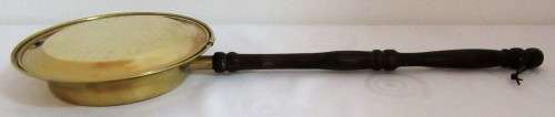 XMAS PROMOTION !!!! A Lovely Vintage Brass Bed Warmer with lid / Warming Pan with Wooden Handle.