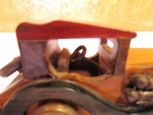 Vintage wooden hand made toy car, unpainted.