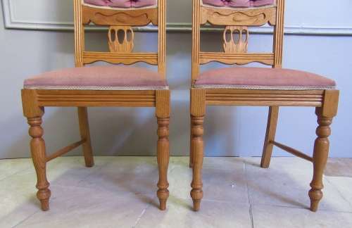 TWO STUNNING CARVED OAK DINGING CHAIRS WILL LOOK BEAUTIFUL AT TABLE ENDS - 2 AVAILABLE R690 EACH