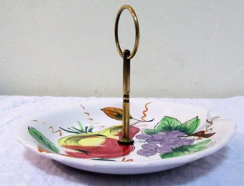 ELGANT IRONSTONE WARE - EAGLE BRAND CAKE SERVING PLATE WITH A HANDLE