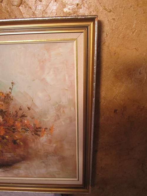 A BEAUTIFUL FRAMED ORIGINAL "STILL LIFE" OIL ON BOARD PAINTING BY RENOWNED ARTIST "DONNA WOOD"