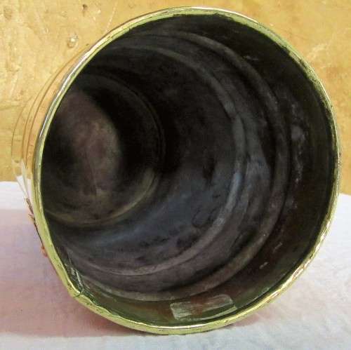 BRASS & COPPER TALL PLANTER WILL LOOK BEAUTIFUL WITH A GLASS INNER & FRESH FLOWERS