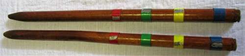 1950s Croquet Set. This set is for four players or less. It has four mallets, four balls,
