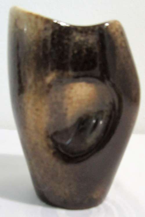 A BEAUTIFULLY DESIGNED RONDALA CHOCOLATE BROWN VASE OR SPOON HOLDER