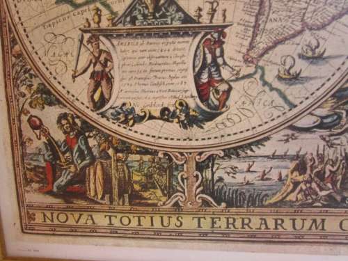 A BEAUTIFUL LARGE FRAMED ATLAS PRINT STUNNING OFFICE DECOR 82cm x 105cm