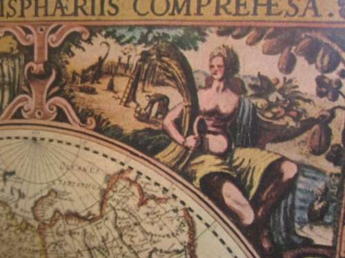 A BEAUTIFUL LARGE FRAMED ATLAS PRINT STUNNING OFFICE DECOR 82cm x 105cm