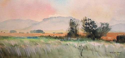 AN AMAZING SIGNED WATER COLOR BEAUTIFUL LANDSCAPE