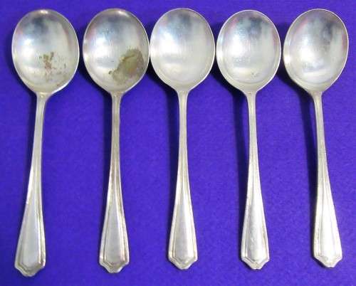 5 x  Soup Spoons - SHEFFIELD ENGLAND