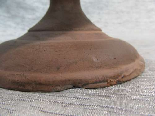 A MARVELOUS  RUSTIC - POT STAND OR CANDLE HOLDER FOR A THICK CANDEL