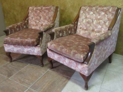 TWO GORGEOUS QUEEN ANN SINGLE SEATERS  - WILL LOOK STUNNING IN A NEW MODERN FABRIC