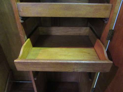 A MARVELOUS TWO DOOR VINTAGE CUPBOARD/WARDROBE