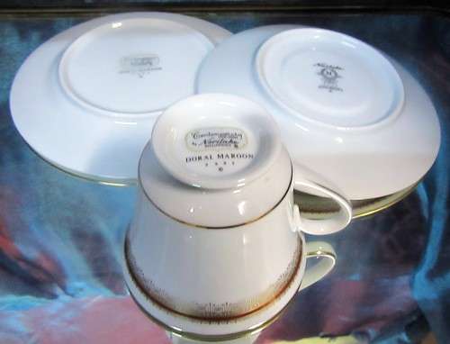 Noritake Philippines 2992 Doral Maroon Trio set - 3 available price per each