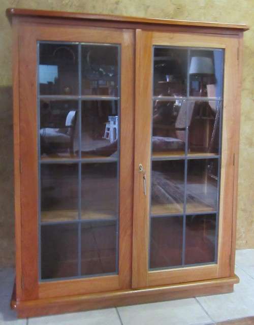 WOW A OUTSTANDING ROSE WOOD GLASS DOOR BOOKSHELF -