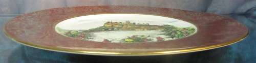 ACTUAL ETCHING OF EDINBURGH CASTLE SCOTLAND HAND PAINTD - JOHN MADDOCK & SONS VITREOUS