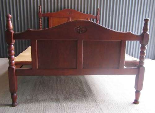 A GORGEOUS COTTAGE STYLE BURMESE TEAK DOUBLE BED
