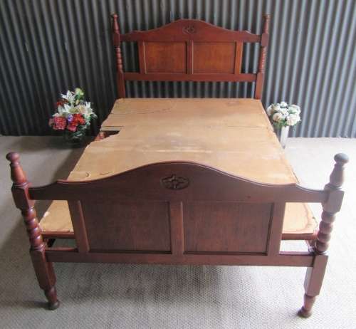 A GORGEOUS COTTAGE STYLE BURMESE TEAK DOUBLE BED