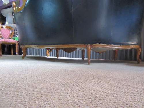 VINTAGE ITALLIAN SOLLID HAND CARVED LEATHER FOUR SEATER SOFA